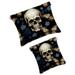 2Pcs Small Makeup Bag for Purse Floral Skull Butterflies Pocket Cosmetic Bag Squeeze Pouch Portable Mini Travel Makeup Bag for Women Gifts
