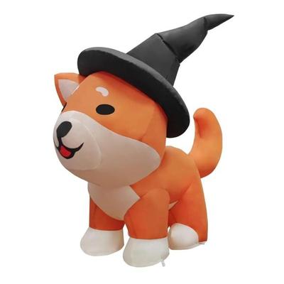 Goosh 362561 - LED 4' Dog w/ Wizard Hat (69299) 4' Shiba Inu Dog Wizard Hat Halloween Indoor/Outdoor Inflatable Lawn Decoration