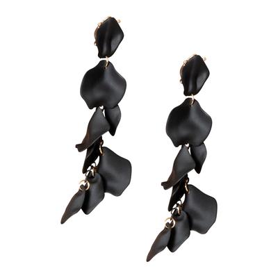 Women's Linear Petal Earrings by ELOQUII in Black Onyx (Size NO SIZE)