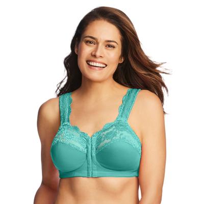 Plus Size Women's Front Close Wireless Gel Strap Bra by Comfort Choice in Aquatic Green (Size 52 B)