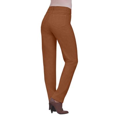 Plus Size Women's Invisible Stretch® Iconic Straight-Leg Jean by Denim 24/7 by Roamans in Cognac (Size 40 W)