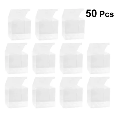 50pcs Transparent Plastic Gift Box PVC Box Gift Packaging Wedding Birthday Celebration Baby Shower