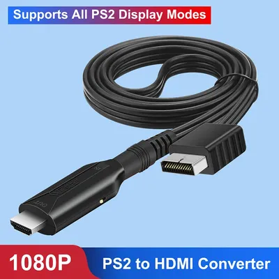 PS2 to HDMI Audio Video Converter Adapter 480i/480p/576i for PS1 PS2 to HDMI 720p 1080p Output for All PS2 Display Modes