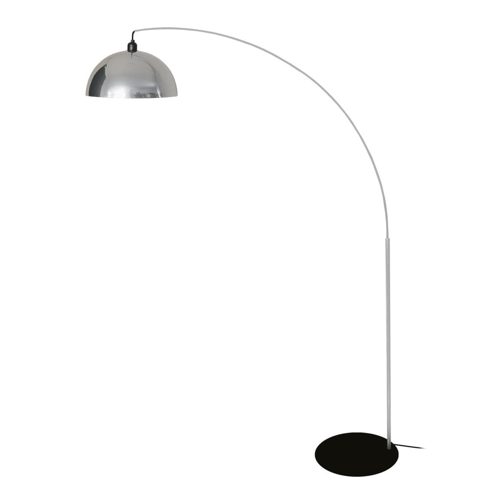 Lampadaire métal H190cm noir;Abat-jour: chrome