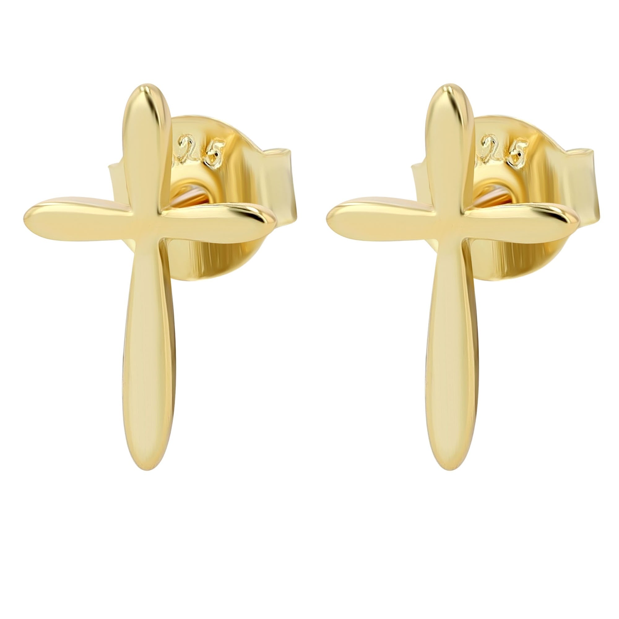 Paar Ohrhänger ADELIA´S "Damen Ohrstecker aus 925 Sterling Silber mit Kreuz", gold, Ohrringe, Damen, Damen, Silber 925 (Sterlingsilber) Image