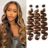 P4/27 Highlight Body Wave Bundles 100% Human Hair Bundles Brown Brazilian Hair Weave Bundle 10-28 inch 3 Remy Hair Bundles