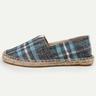 Men's Plaid Canvas Espadrilles - Comfortable Slip-On Summer Shoes