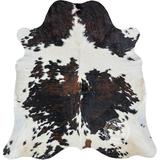 Geuie Tricolor Cow Ski Leather Cowhide Rug - Moder Aimal Ski Rug & Floor Carpet For Livig Room Bedroom Kitche & More - Extra Large (6X7-8 Ft.)