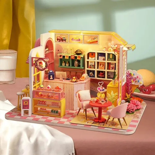Puppenhaus Miniatur Puppenhaus Kits 3D Puzzle Montage Gebäude Modell Spielzeug mit Möbel Beleuchtung
