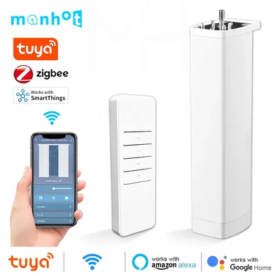 Tuya ZigBee Wifi/ZigBee 22,5 cm Generation kürzerer elektrischer Smart Curtain Motor für Voice Alexa Google Assistant Smart things