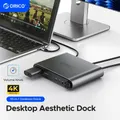 ORICO Docking Dtation USB C 10 in1 con custodia SSD M.2 PD100W Ricarica Ethernet 4K60Hz HDMI-com Controllo volume audio da 3,5 mm
