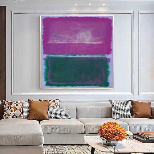 Berühmter Mark Rothko, farbenfrohes abstraktes Kunstwerk, handgemaltes Leinwandgemälde, moderne Wandkunst für Galerie, Wohnzimmer, Heimdekoration, gespannter Rahmen, fertig zum Aufhängen oder Image