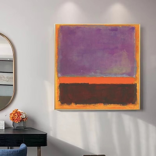 Berühmter Mark Rothko, farbenfrohes abstraktes Kunstwerk, handgemaltes Leinwandgemälde, moderne Wandkunst für Galerie, Wohnzimmer, Heimdekoration, gespannter Rahmen, fertig zum Aufhängen oder Image