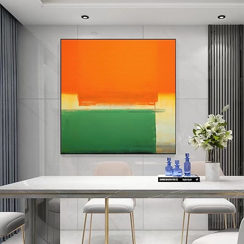 Berühmter Mark Rothko, farbenfrohes abstraktes Kunstwerk, handgemaltes Leinwandgemälde, moderne Wandkunst für Galerie, Wohnzimmer, Heimdekoration, gespannter Rahmen, fertig zum Aufhängen oder Image
