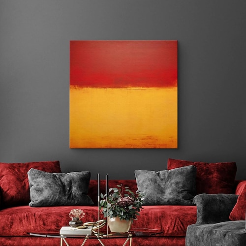 Berühmter Mark Rothko, farbenfrohes abstraktes Kunstwerk, handgemaltes Leinwandgemälde, moderne Wandkunst für Galerie, Wohnzimmer, Heimdekoration, gespannter Rahmen, fertig zum Aufhängen oder Image