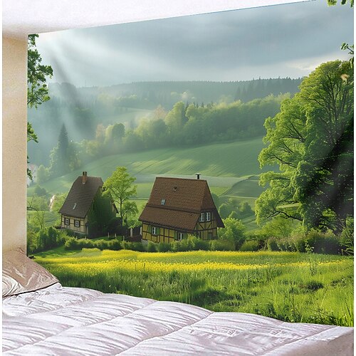 Landschaft Wandteppich zum Aufhängen, große Wandteppiche, Wanddekoration, Fotohintergrund, Decke, Vorhang, Zuhause, Schlafzimmer, Wohnzimmer, Dekoration Wandtuch XXL Natur Image