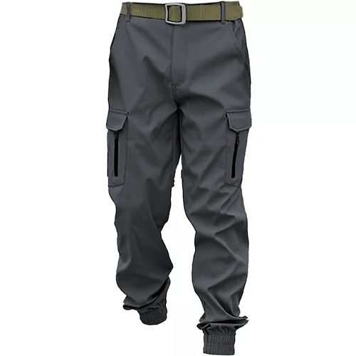 Taktische Cargohose für Herren, Arbeitshose, strapazierfähige Stretchhose mit mehreren Taschen, Feder- und Herbstsport, Outdoor, elastische Bündchen, Jogger, Freizeitoverall, Tarnhose ohne Gürtel Image