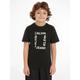 T-Shirt CALVIN KLEIN JEANS "MAXI HERO FLOCK LOGO T-SHIRT" Gr. 4 (104), schwarz (ck black) Jungen Shirts T-Shirts für Kinder bis 16 Jahre