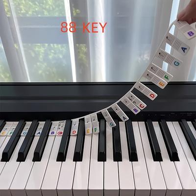 TEMU Removable Keyboard Note Labels, Reusable Silicone Stickers 88 Keys