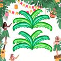"12pcs, Palm Tree Leaf Balloons (14""x39"") Green Coconut Tree Leaf Balloons Birthday Wedding Baby Shower Hawaiian Luau Tropical Party Decorations"