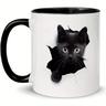 1pc, Cute Black Cat Coffee Mug, Funny Cat Lover Gifts Ceramic Mugs Tea Cup For Men Women, 11oz, Holiday Present, Party Present, Birthday Present
