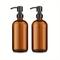 TEMU 2pcs Amber Glass Soap Dispensers With Stainless Steel Pumps, 17oz - Bathroom Hand Soap & Kitchen Dish Soap, Bpa-free