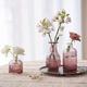 Set Of 10 Pink Simple Embossed Creative Glass Vase Set, Mini Single Vintage Vase, Rustic Wedding Living Room Decor Glass Vase