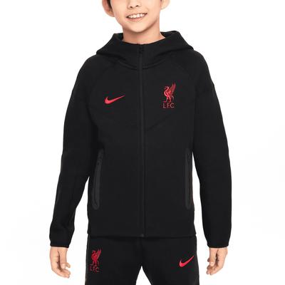 Liverpool Nike Tech Fleece Hoodie – Schwarz – Kinder Image