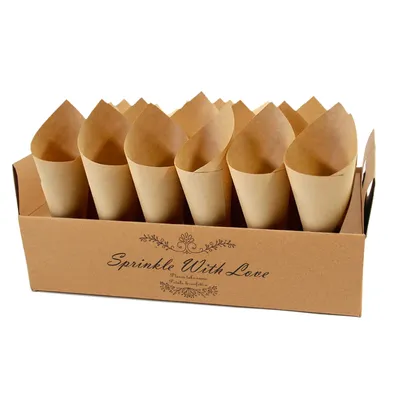 Wedding Confetti Cones Holder Support For Wedding Decoration Flower Scraps Wedding Tray Confetti Paper Cones Holder Confetti Box