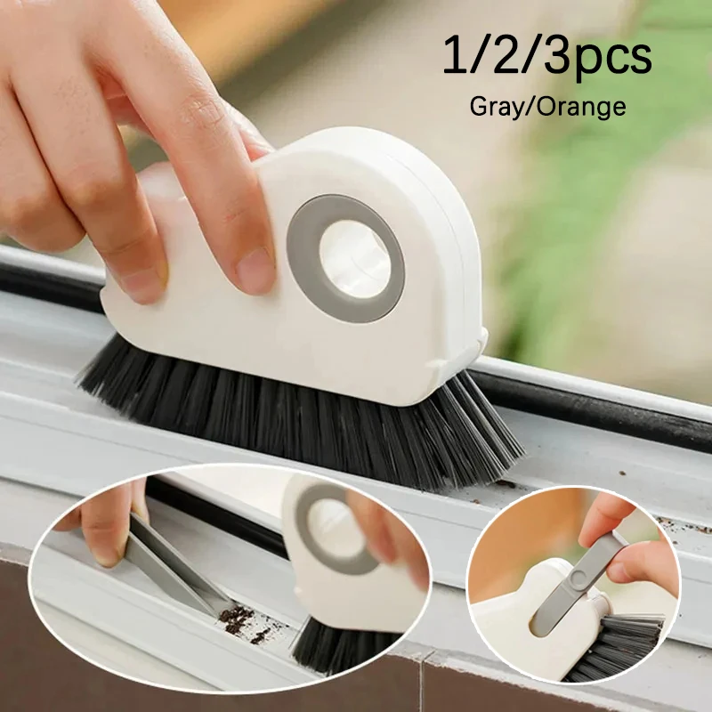 2 in 1 Window Groove Cleaning Brush Door Groove Cleaning Tool Sliding Door Track Floor Gap Brushes Hand-held Crevice Cleaner