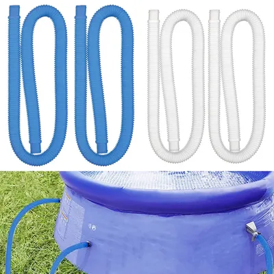 2pcs 1m For Intex 1-1/4 Inch Accessory Hose Above Ground Pool Swimming Pool Pump Blue White