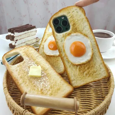 Delicious 3D toast bread phone case Apple suitable for iPhone X 11 12 13 14 15 16pro max phone case simulation bread phone case