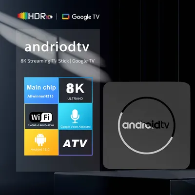 Andriod TV Box 8K Ultra HD with Google Voice Assistant Streaming Media Player Allwinner H313 2GB