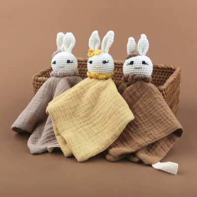 Baby Teething Towel Feeding Bib Soft Security Blanket Cotton Burping Cloth Infant Shower Gift