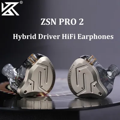 KZ ZSN Pro 2 1BA+1DD Hybrid Driver In Ear Earphone HIFI Bass Earbuds Metal Monitor Earphone Sport Headset Interchangeable earph