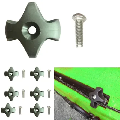 6Pcs Nylon Canoe Kayak Deck Line Guide with Screw Rowing Boat Dinghy Star Deck Fitting