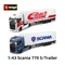 Bburago 1:43 Scania 770S Trailer Heavy Tractor Truck Die Cast Collectible Hobbies Model Toys