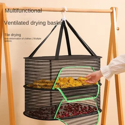 Layers Drying Net for Herbs Folding Dry Rack Dryer Mesh Bag with Zipper Strong and Durable