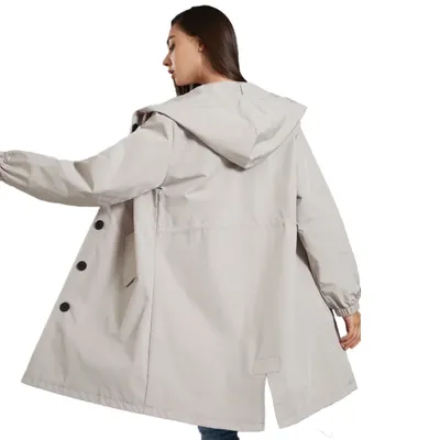 Fahsyee Raincoat Women, Rain Jacket Waterproof Raincoat Hooded Windbreaker Outdoor Long Active