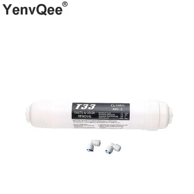 Quick connect 10 Inch T33 filter 2pcs fitting Water Purifier INLINE COCONUT Carbon Post WATER FILTER cartridge REVERSE OSMOSIS