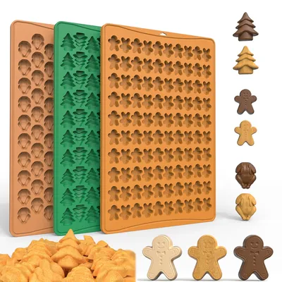 Gingerbread Man Cookie Mould 100 Holes Silicone Baking Cookie Mould Mini Pet Puppy Snack Cookie