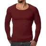 2024 New Mens Sweaters New Knitted Sweater Men Long Sleeve Striped Sweaters Solid Slim Fit Men