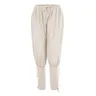 Men's Casual Trousers New Summer Drawstring Trousers Medieval Pirate Trousers Cotton and Linen