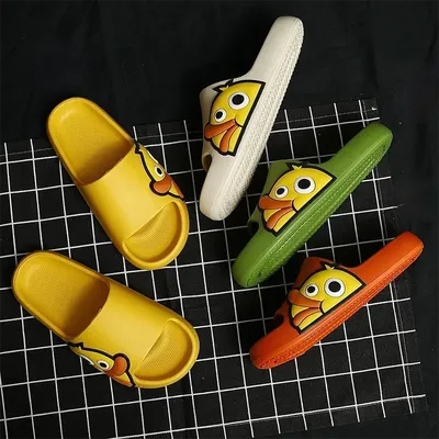 Woman Female Slippers Cloud Home PVC Cartoon Duck Soft Sole Non Slip Slides Sandals Indoor Beach Outdoor Men Summer Ladies Shoes