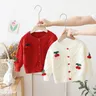 2024 New Kids Sweater Cherry Decoration Toddler Girl Sweater Top Sweater for Children Girls Sweaters