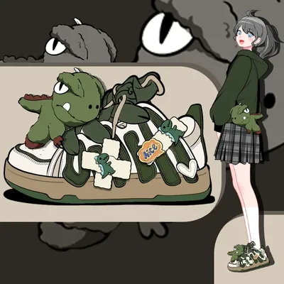 Amy and Michael Original Design Anime Dino Shoes Fashion Women Casual Sneakers Low Top Female Tennis Shoes Girls Unisex Trainers