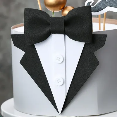 Eva Suit Bow Tie Suit Happy Fathers Day Cake Topper Happy Birthday Dad Cake Decoration Cake