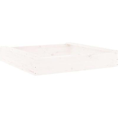 Bonnevie - Sandkasten mit Sitzen Weiß Quadratisch Massivholz Kiefer vidaXL538216