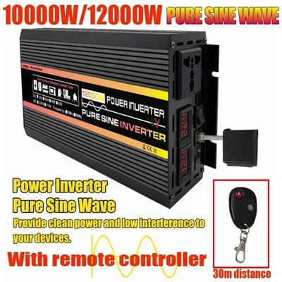 12000W Pure Sine Wave Power Inverter Voltage Transformer Digital Display Car Home Outdoor DC12V 220V Converter With controller