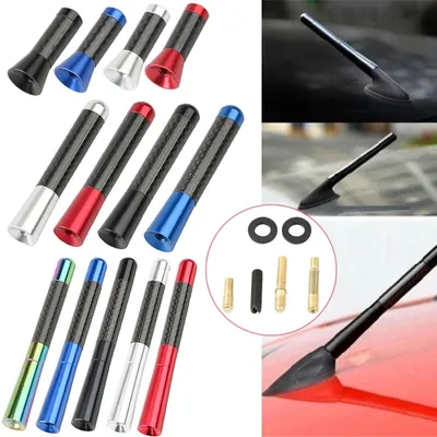 3.5cm/8cm/12cm Universal Car Short Radio Antenna Carbon Fiber Black Car Roof Antenna Radio Aerial